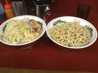 「ラーメン+つけめん（650円+150円）」@ラーメン二郎 相模大野店の写真