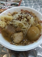 「裏七Jimmy（濃厚味噌ラーメン+味玉+ニンニク）」@お台場ラーメンPARKの写真