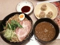 「つけ麺 780円 + セットめんたいこご飯 + エビシュウマイ」@めん処 全力少年の写真