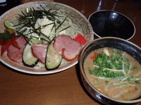 「【9月限定】鱧と松茸のつけ麺（980円）+大盛（50円）+チャー」@麺屋 青山 本店の写真