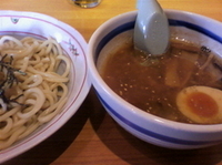 「半額つけ麺（うさぎとゑびす）350円」@ゑびす印の大笑軒 かめ家の写真