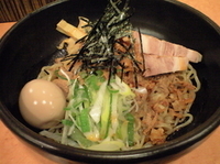 「あえ麺（700円）+味玉（クーポン）」@つけめん ★ONE★ 相模原店の写真