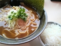 「カレー太麺+半ライス」@あぢとみ食堂の写真