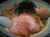 「【春の限定】 煮干と山葵の和え麺（中盛り） 850円 + 味玉1」@麺屋 利休の写真