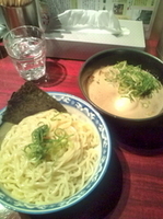 「味玉つけそば（あつもり）+半ライス+九条ねぎ（クーポン）」@つけそば屋 北かまの写真