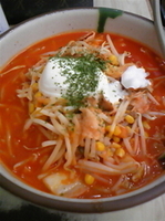 「レアチーズキムチ納豆ラーメン」@南部らーめん 柳家 盛岡大通本店の写真