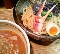 「カニつけめん（中・もっちり）850円」@オリきんの写真