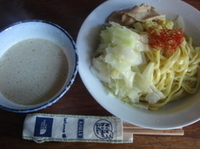 「鶏塩ポタージュつけ麺（大）+リゾット風御飯セット（グリーンカレー」@うぜんの写真