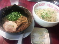 「【21:00～提供】つけ麺（大盛）+ニンニク+チートロ丼」@博多長浜らーめん 楓神の写真