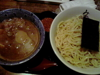 「辛つけ麺（大盛400g）+味玉」@つけ麺 みどりの写真