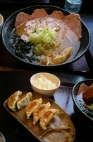 「「岩塩チャーシュー（太麺指定）+餃子（￥900+350 税別）」」@麺屋 稀水の写真