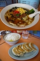 「「ポパイラーメン+餃子&ライスランチセット（￥850+400）」」@ポパイラーメン 岩槻店の写真