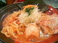 「メガ豚煮干しラーメン+味玉（￥700+100）」@らーめん 福たけ 桜木本店の写真