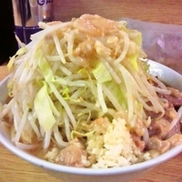 「ラーメン（ニンニクアブラ）+生たまご」@ラーメン二郎 栃木街道店の写真