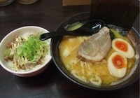 「旨玉ラーメン+ねぎチャーシュー丼」@極太とんこつ醤油 あさが家の写真