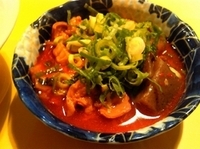 「4番・塩、もつ煮セット」@らーめん研究所の写真