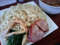 「平打ち手切りつけ麺+大盛（￥850+￥200）」@拉麺工房 暁の写真