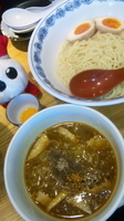 「カレーつけめん（小）+最強の親子丼（小）」@支那そば 一本気の写真