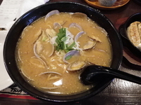 「あさり味噌らーめん+餃子」@赤みそ家 白河店の写真