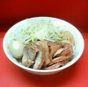 「汁なし ブタW 味玉 魚粉」@ラーメン二郎 環七一之江店の写真