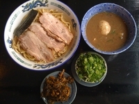 「豚骨つけ麺・特盛・ネギ増し・肉増し・半熟味玉」@無鉄砲 つけ麺 無心の写真