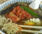 「キムチラーメン（麺固め） 500円」@湖南飯店の写真