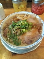 「Aラーメン大盛+ご飯（800円）」@神戸ラーメン 第一旭 八丁堀店の写真