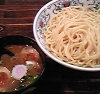 「つけめん大盛（750円）+生ビール（400円）+餃子&味玉（ぱど」@麺座でんの写真