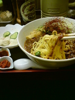 「ジャージャー麺850円+ポテトサラダ280円+大瓶600円」@丸直の写真