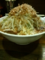 「ﾐﾆﾗｲﾄｲﾁﾛｰ 650円  ﾆﾝﾆｸ、ｱﾌﾞﾗ」@G麺烈伝 地雷屋の写真