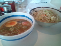 「特製もりそば+いため野菜」@大勝軒満帆 行田店の写真