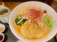 「胡麻肉そば（極太麺）850円」@丸直の写真