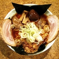 「赤鬼 + チャーシュー + 煮玉子 + ネギ」@きくちひろきの写真