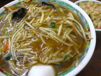 「サンマーメン750円半チャーハン150円」@おかだや 下町ラーメンの写真