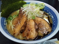 「鳥そば+炙りチャーシュー・麺固め」@カフェバールナ 麺の部の写真