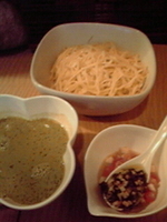 「5月限定 抹茶風味のつけめん イタリアン仕立て」@菜の写真