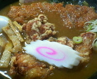 「カツカレーラーメン￥780 + 唐揚￥130」@太田食堂の写真