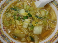 「サービスセット（880円）スタミナラーメン・メンチカツ・ライス」@天理スタミナラーメン 藤井寺店の写真