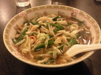 「サンマー麺+餃子セット」@客満堂 二番館の写真