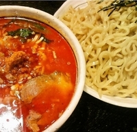 「ゴマカリーつけめん大盛（激辛）+チャーシューの切りおとし（880」@桃天花の写真