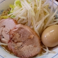 「らーめん 麺少なめ （野菜ちょい増し+味付玉子トッピング）」@らーめん陸の写真