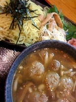 「【限定】ふわふわつみれとキノコの塩つけ麺」@麺ぽーかろぅの写真