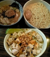 「味玉つけめん+食べるラー油豚ごはん」@麺処 井の庄の写真