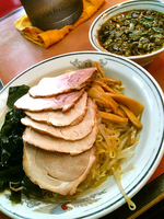 「チャーシューつけ麺（690円）+半チャーハン（180円）」@大王の写真