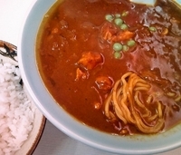 「カレーらーめん+半ライス（630円+80円）」@まこと食堂の写真