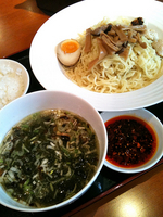 「【ランチセット】塩つけ麺（大盛サービス）+ライス（自家製食べるラ」@ChineseDining 龍の子の写真