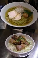 「「7月限定 しそ切り冷やしらーめん+セット豚ごはん（￥880+3」@麺創研かなで 府中本店の写真