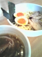 「徳つけ小+チャーシューハーフ+味玉ハーフ」@煮干そば とみ田の写真