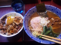 「ラーメン（750円）+チャーシュー丼（400円）」@麺屋永吉 花鳥風月の写真