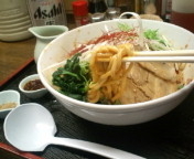 「胡麻肉そば（極太麺）850円」@丸直の写真